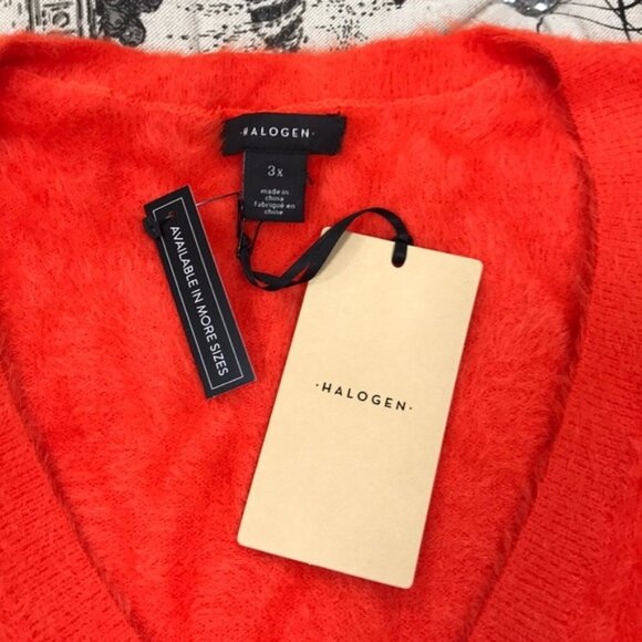 Halogen Fuzzy V-Neck Sweater - Picture 4 of 5